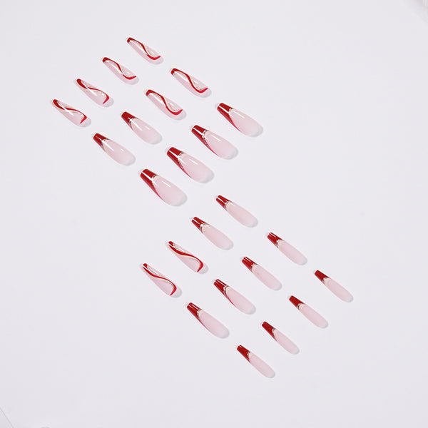 12 Sizes-24 Pcs Press On Nails JP1455