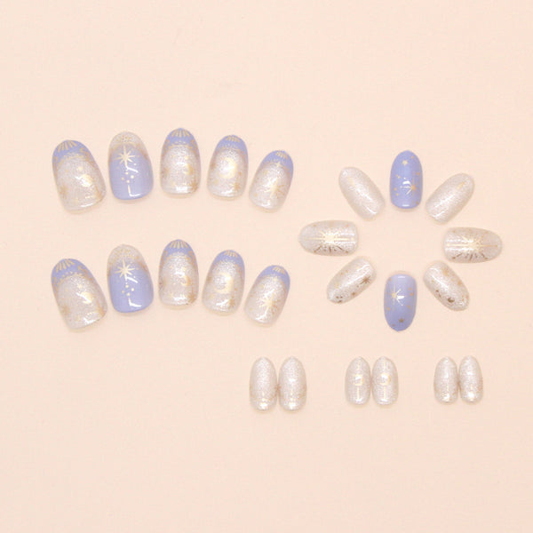 12 Sizes-24 Pcs Press On Nails W1800