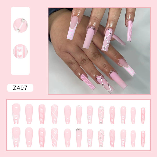 12 Sizes-24 Pcs Press On Nails Z497