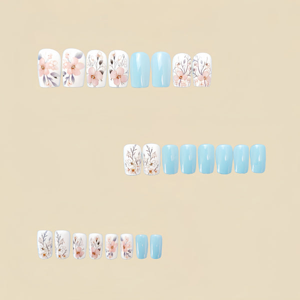 12 Sizes-24 Pcs Press On Nails Y619