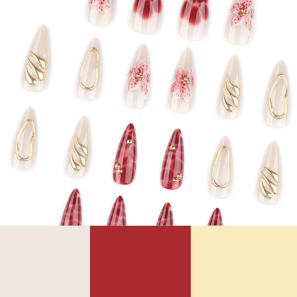 12 Sizes-24 Pcs Press On Nails JP4020