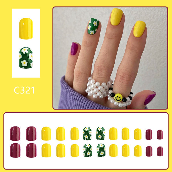 12 Sizes-24 Pcs Press On Nails C321
