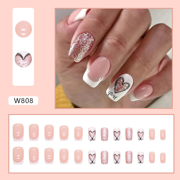 12 Sizes-24 Pcs Press On Nails W808
