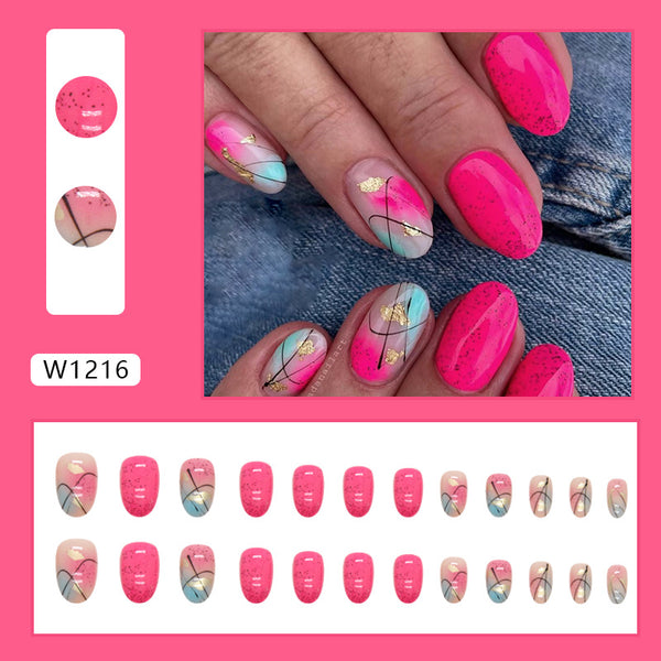12 Sizes-24 Pcs Press On Nails W1216