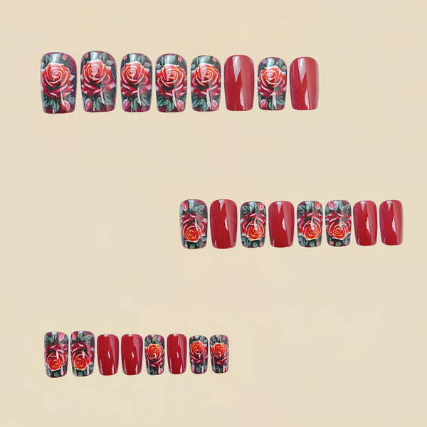 12 Sizes-24 Pcs Press On Nails Y482-2