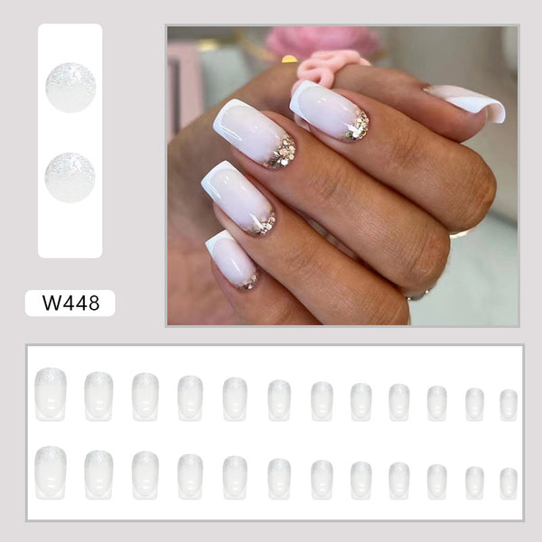 12 Sizes-24 Pcs Press On Nails W448