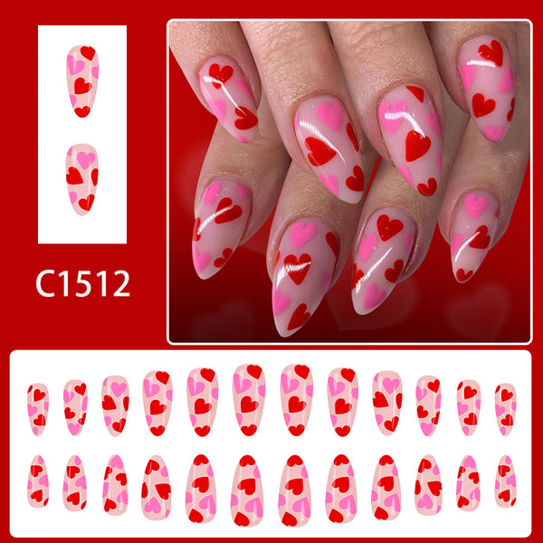 12 Sizes-24 Pcs Press On Nails C1512