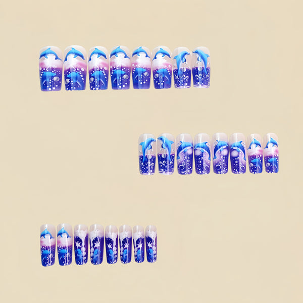 12 Sizes-24 Pcs Press On Nails Y1017