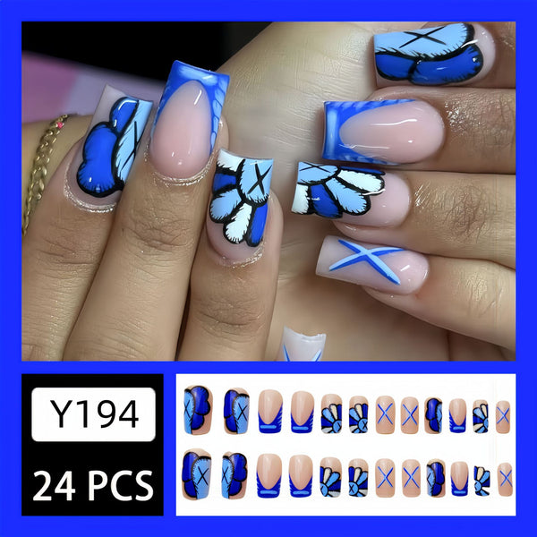 12 Sizes-24 Pcs Press On Nails Y194