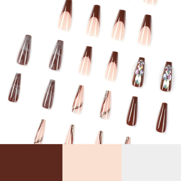 12 Sizes-24 Pcs Press On Nails JP1708