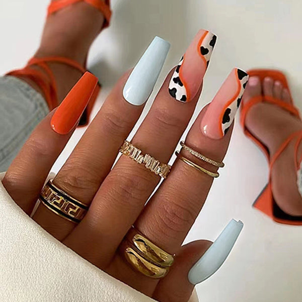 12 Sizes-24 Pcs Press On Nails W173