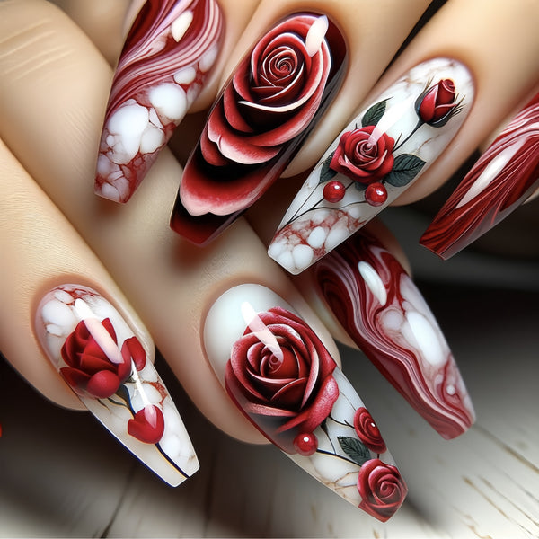 12 Sizes-24 Pcs Press On Nails Y252