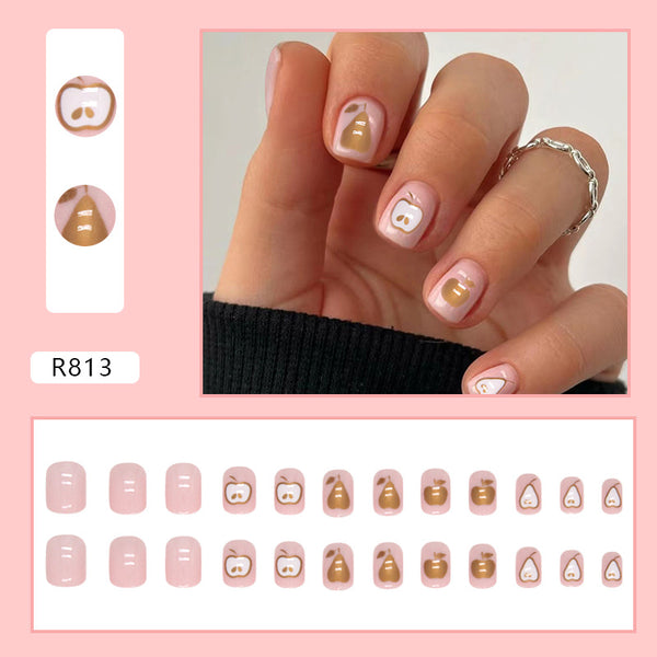 12 Sizes-24 Pcs Press On Nails R804