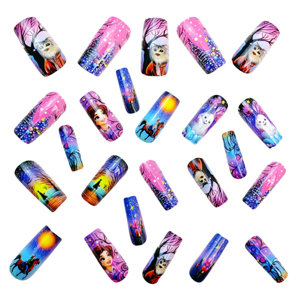 12 Sizes-24 Pcs Press On Nails Y975