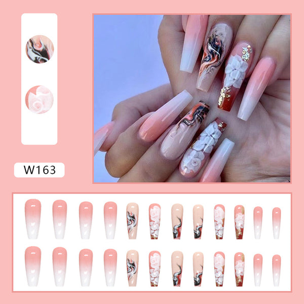 12 Sizes-24 Pcs Press On Nails W163
