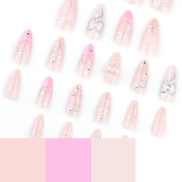 12 Sizes-24 Pcs Press On Nails JP3626