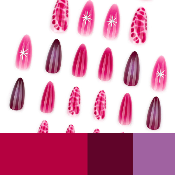 12 Sizes-24 Pcs Press On Nails JP3967