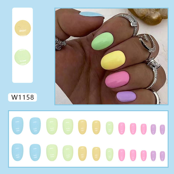 12 Sizes-24 Pcs Press On Nails W1158