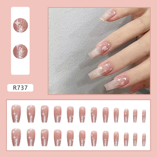 12 Sizes-24 Pcs Press On Nails R737