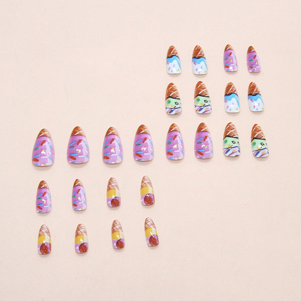 12 Sizes-24 Pcs Press On Nails W1930