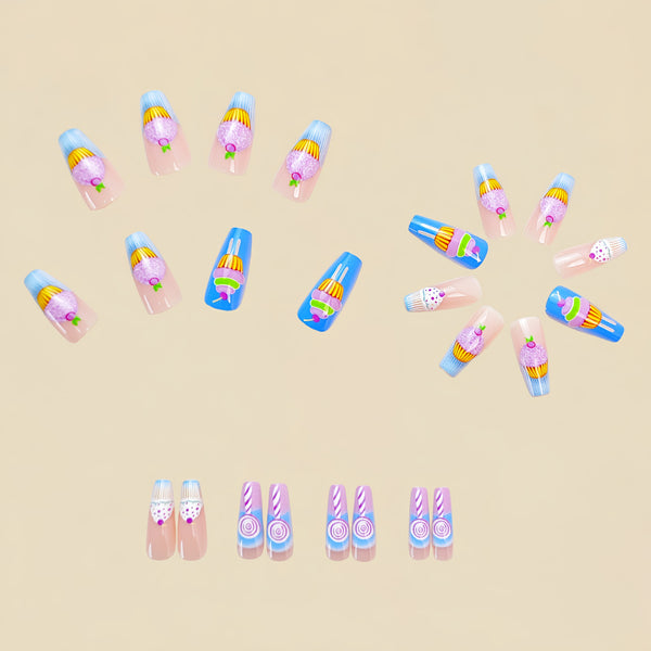 12 Sizes-24 Pcs Press On Nails Y704