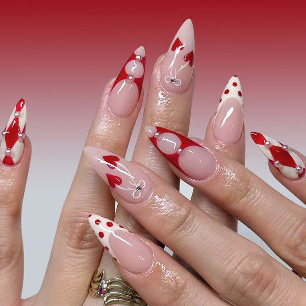 12 Sizes-24 Pcs Press On Nails C1522