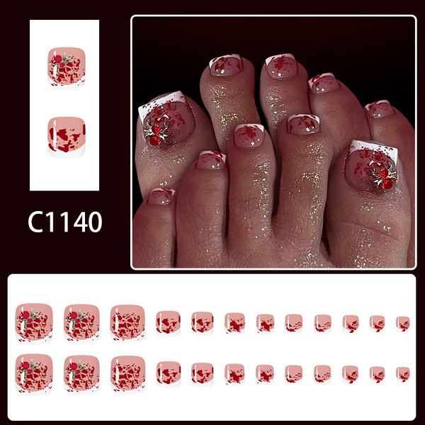 12 Sizes-24 Pcs Press On Nails C1140