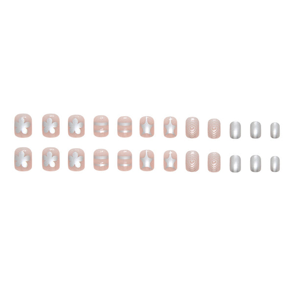 12 Sizes-24 Pcs Press On Nails R814