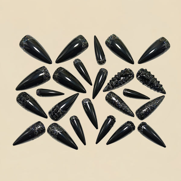 12 Sizes-24 Pcs Press On Nails Y1856