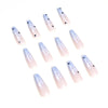 Blue Glossy Long Square Press on Nails