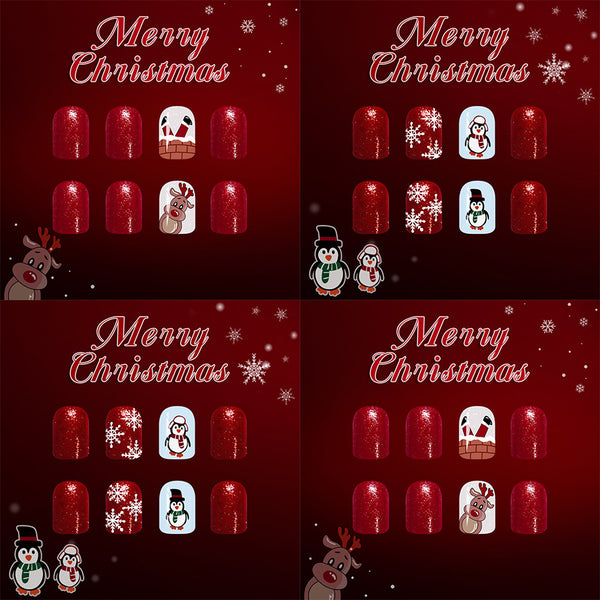 48 Pcs Press On Nails Xmas-7-48pcs