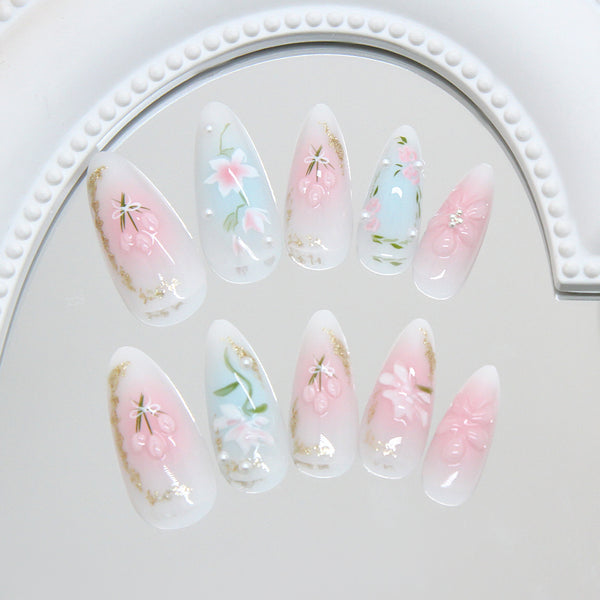12 Sizes-24 Pcs Press On Nails Z1128