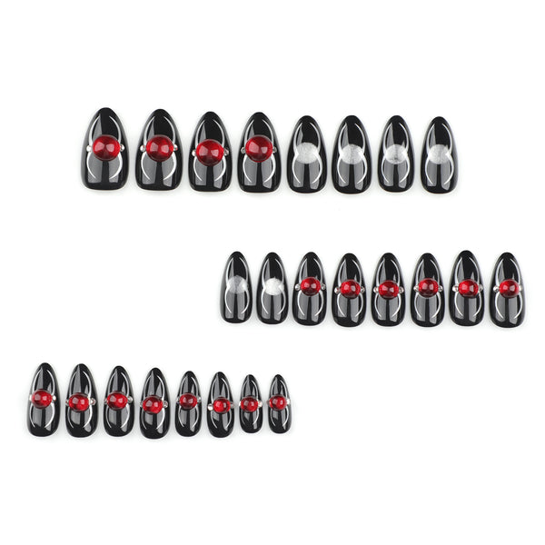 12 Sizes-24 Pcs Press On Nails JP3419