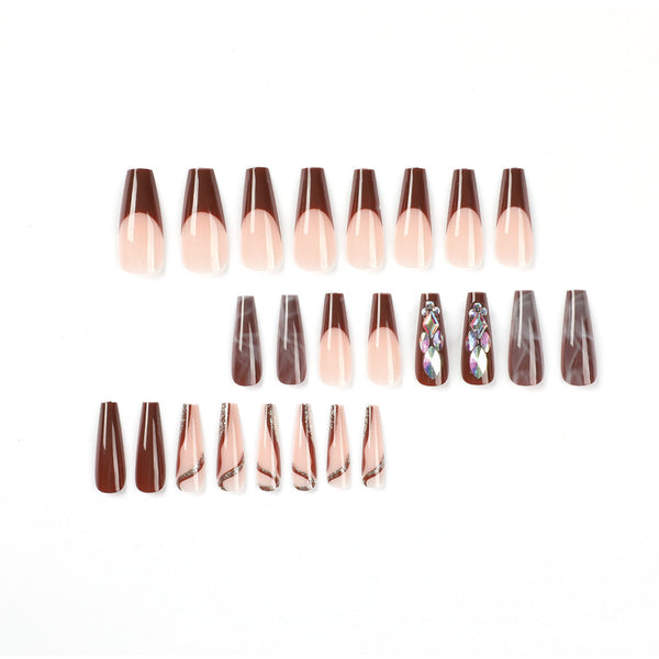 12 Sizes-24 Pcs Press On Nails JP1708