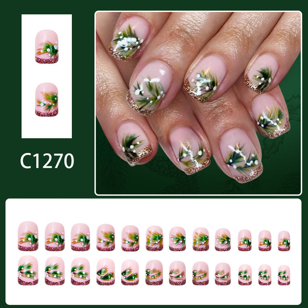 12 Sizes-24 Pcs Press On Nails C1270