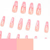 Glossy Long Pink Square Press on Nails