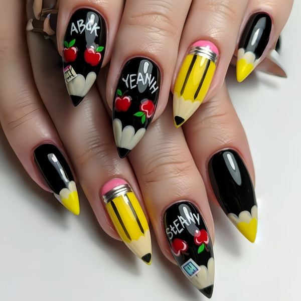 12 Sizes-24 Pcs Press On Nails Y1896