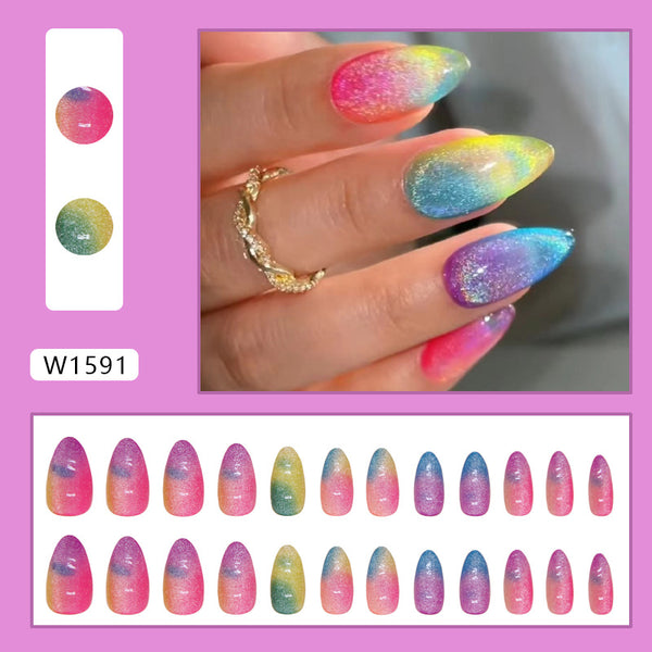 12 Sizes-24 Pcs Press On Nails W1591