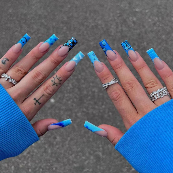 12 Sizes-24 Pcs Press On Nails W127
