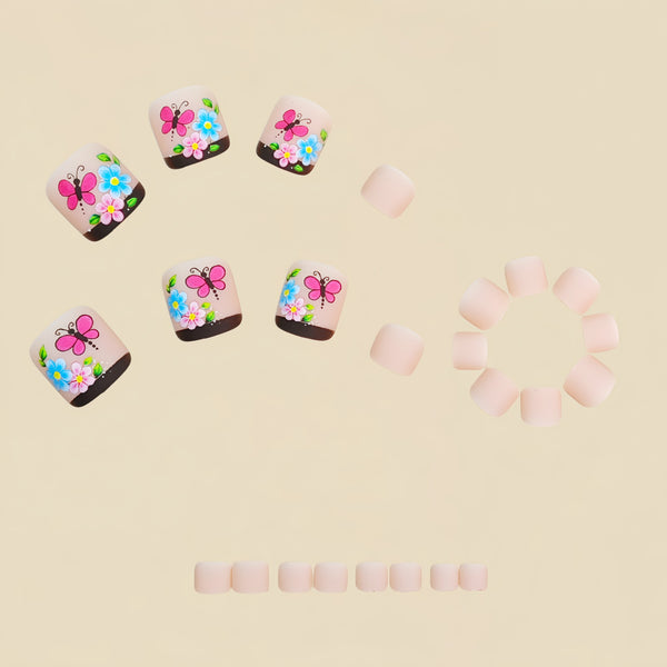 12 Sizes-24 Pcs Press On Nails Y1988