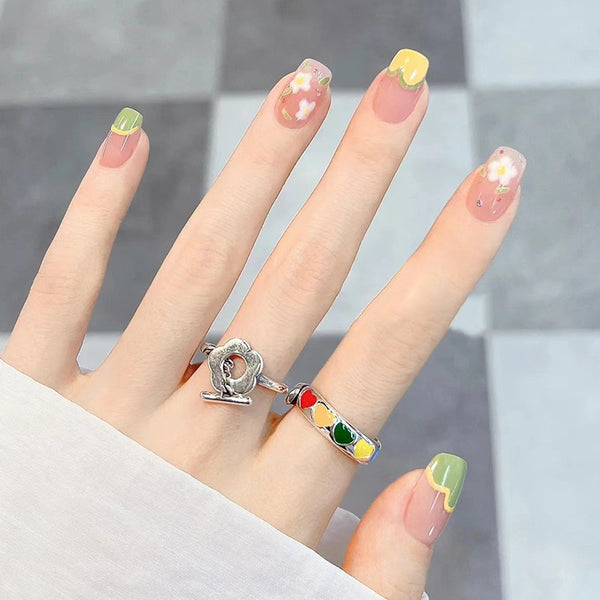 12 Sizes-24 Pcs Press On Nails R631