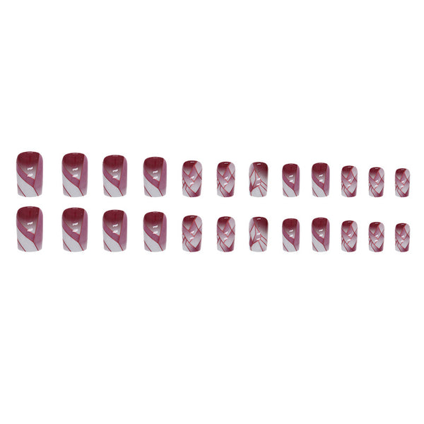 12 Sizes-24 Pcs Press On Nails W1287