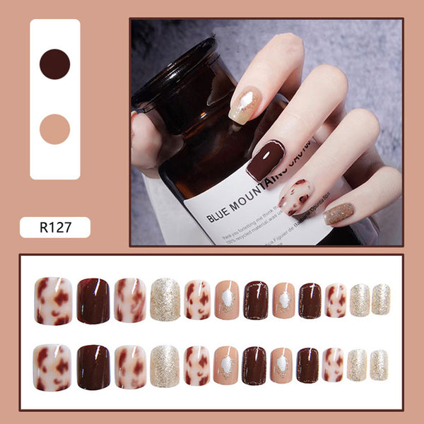 12 Sizes-24 Pcs Press On Nails R121