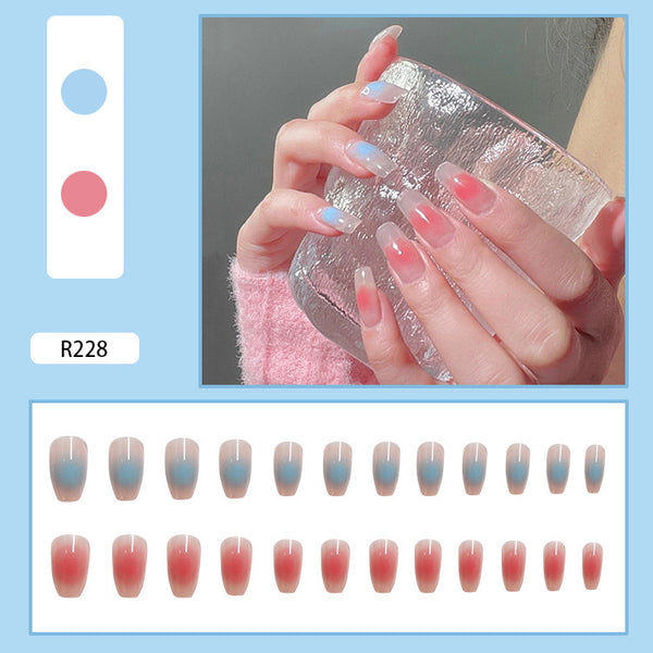 12 Sizes-24 Pcs Press On Nails R201
