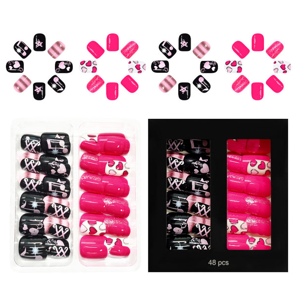 48 Pcs Press On Nails Vday-5-48pcs-b