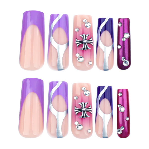 12 Sizes-24 Pcs Press On Nails JP3486