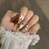 Almond Glossy Long Press on Nails