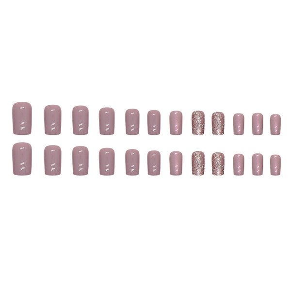 12 Sizes-24 Pcs Press On Nails W1328