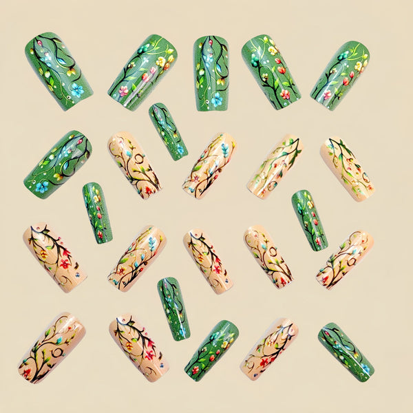 12 Sizes-24 Pcs Press On Nails Y962