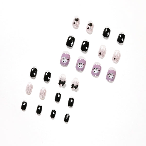 12 Sizes-24 Pcs Press On Nails JP1389